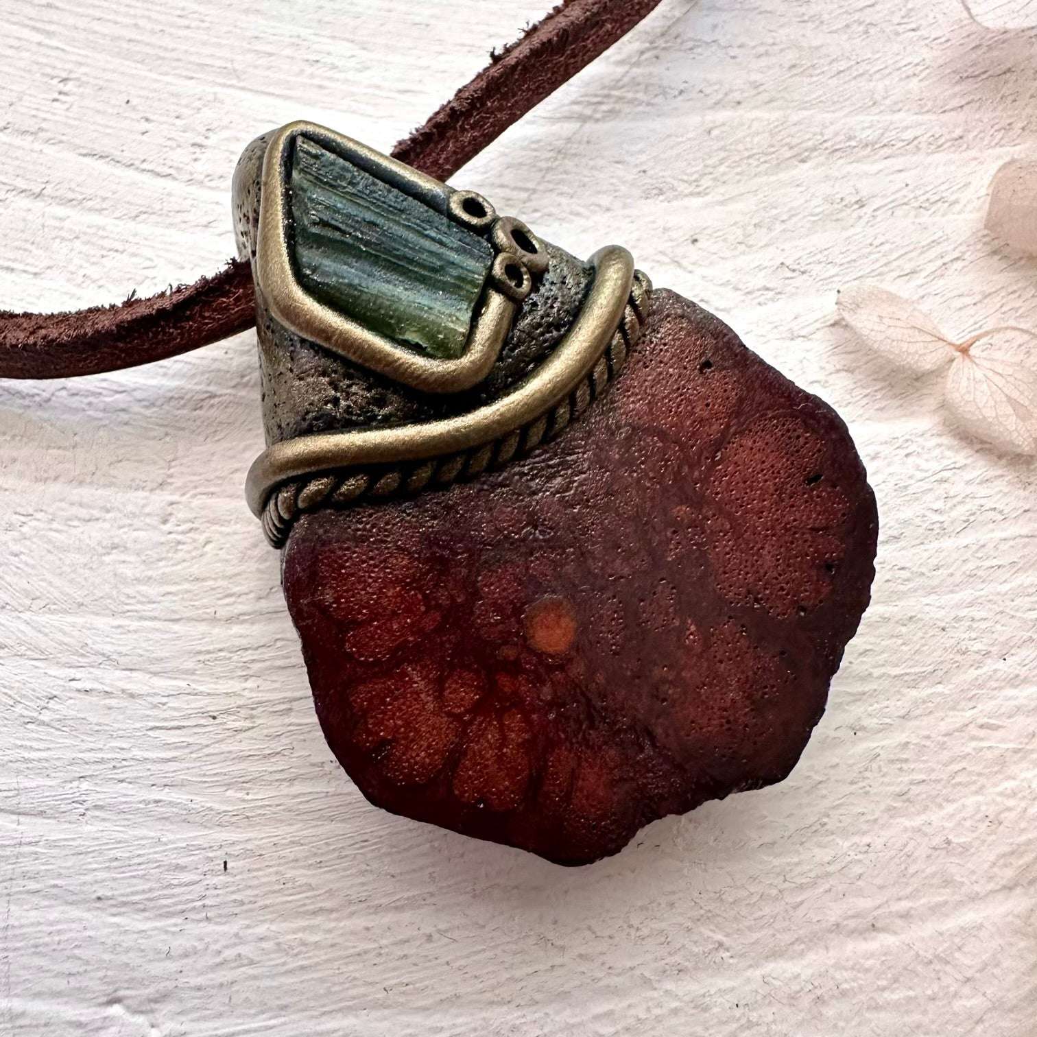 Ayahuasca Necklace, Moldavite Pendant - FairyGardenGlow