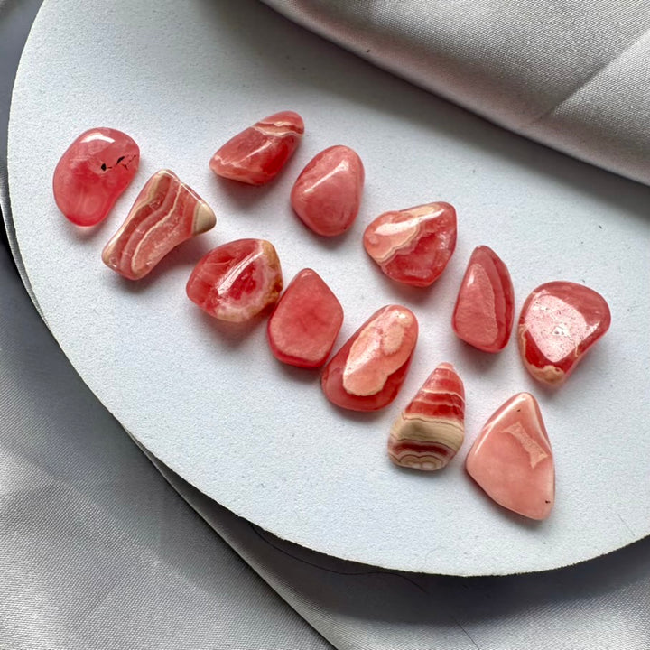 Rhodochrosite Polished Stone - Extra Quality / 5 pieces set - FairyGardenGlow