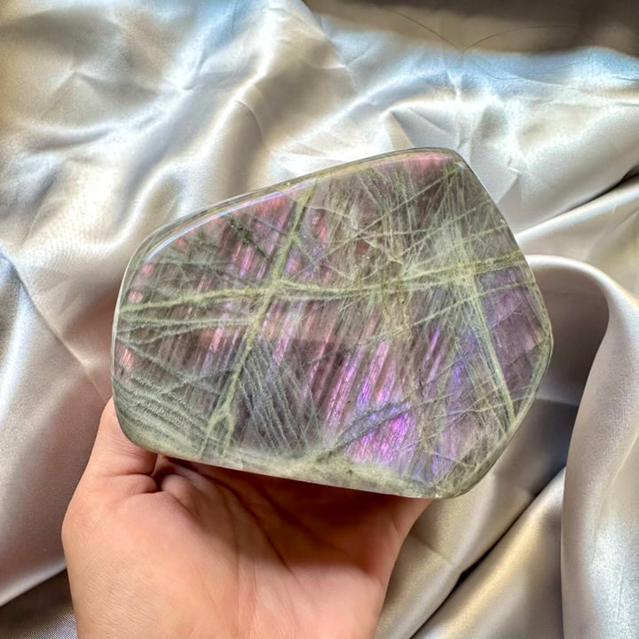 Labradorite Free Form - Purple Flash - Unique - FairyGardenGlow