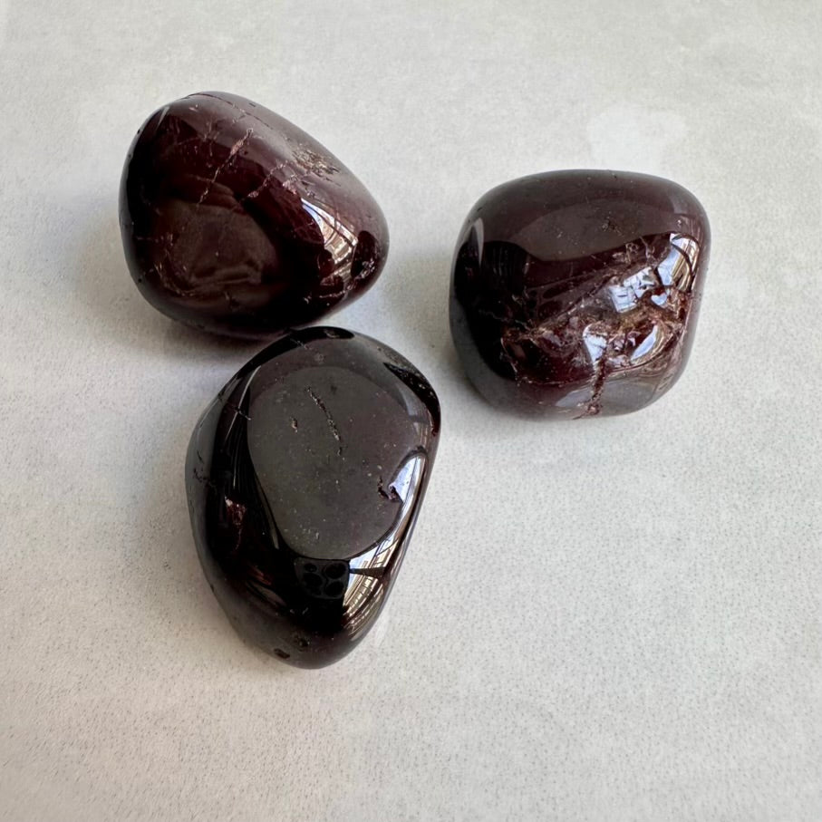 Tumbled Garnet stone for grounding and vitality