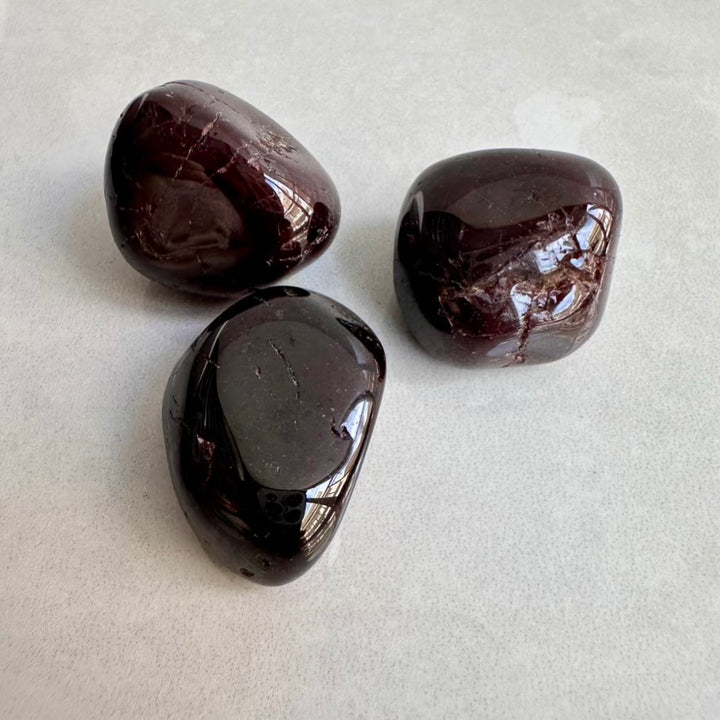 Tumbled Garnet stone for grounding and vitality