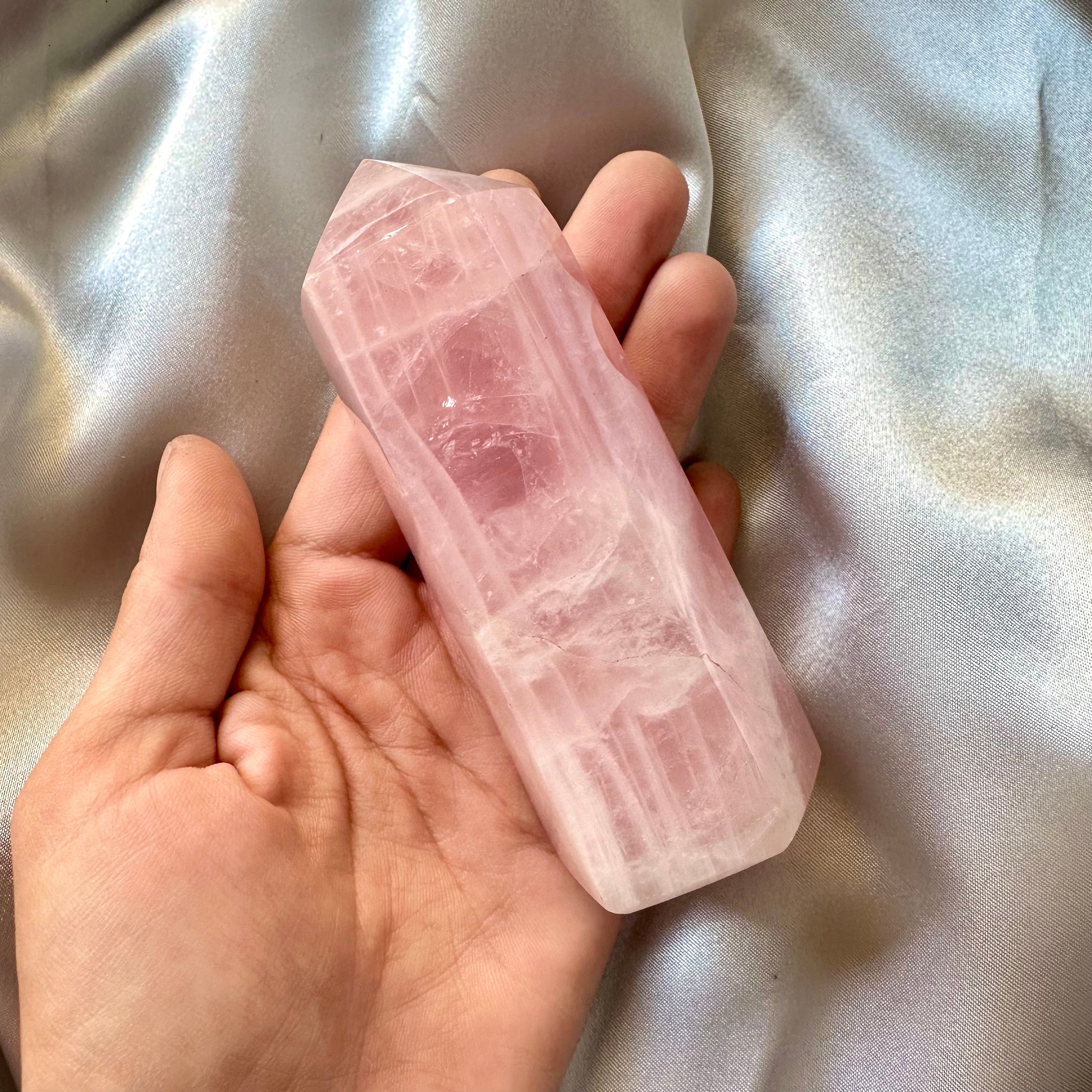 Rose Quartz Tower - Unique - FairyGardenGlow