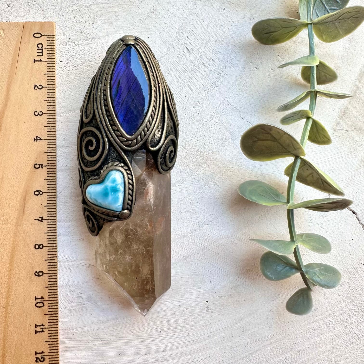 One of a kind labradorite crystal wand jewelry