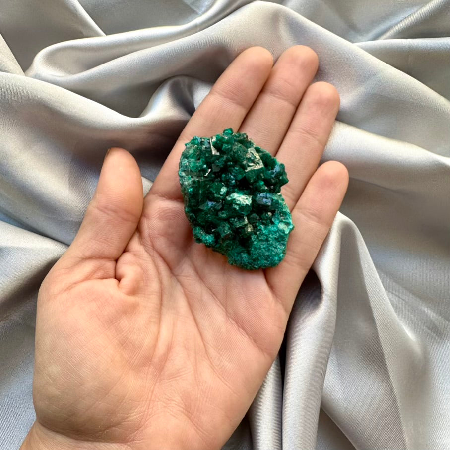 Dioptase Crystal- Unique / Dioptase Cluster, Raw Mineral Specimen - FairyGardenGlow