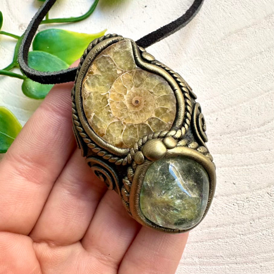 Ammonite and Topaz Necklace
