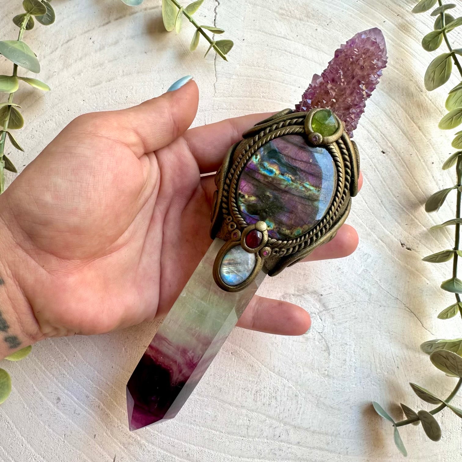 Unique handmade crystal wand designed for collectors, healers and spiritual practice.