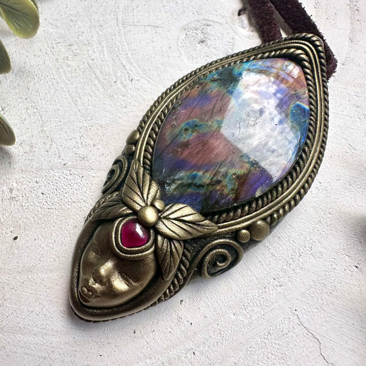 Divine Feminine Necklace with Rainbow Labradorite – Metaphysical Crystal Jewelry