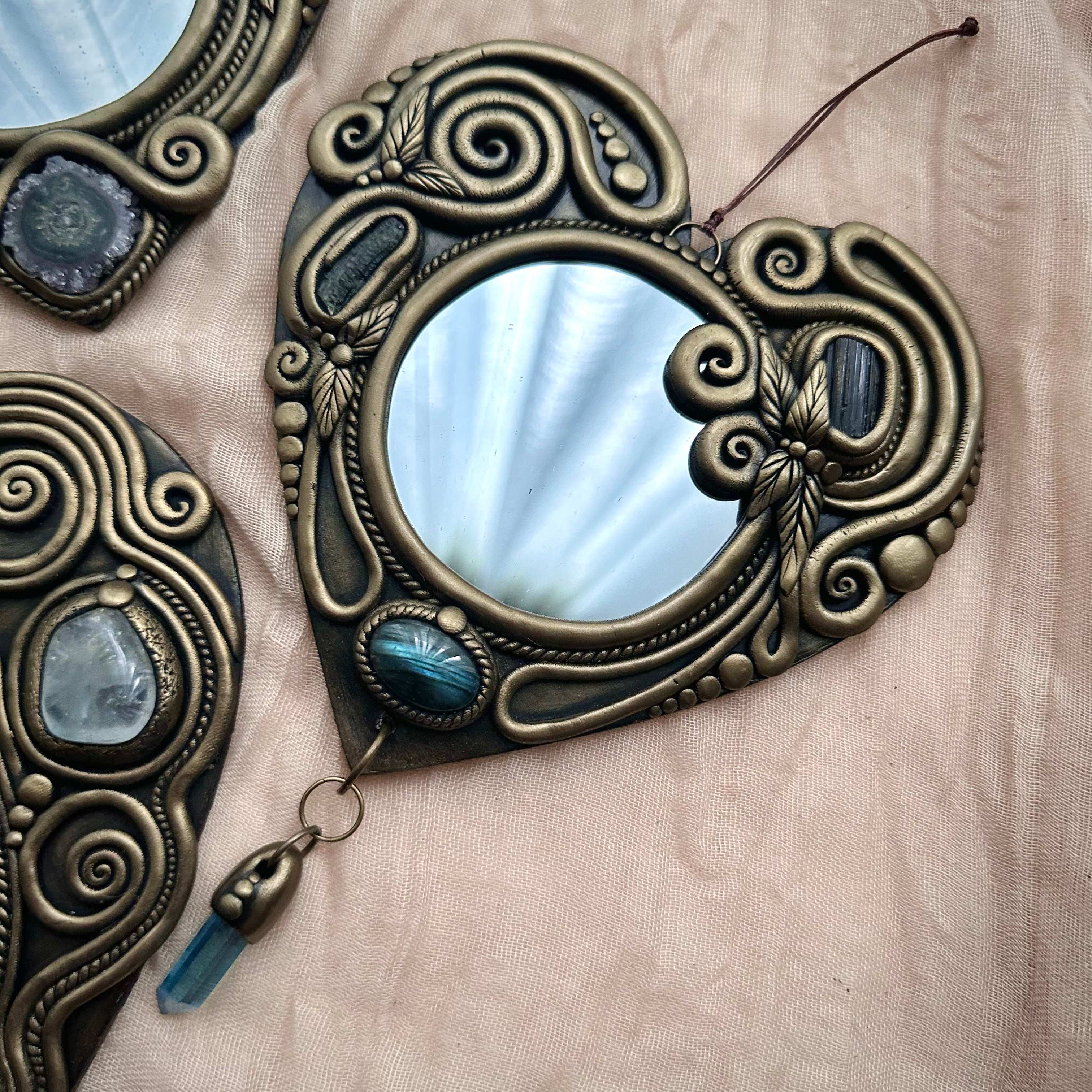Crystal Mirror Wall Hanging - 21 cm - FairyGardenGlow