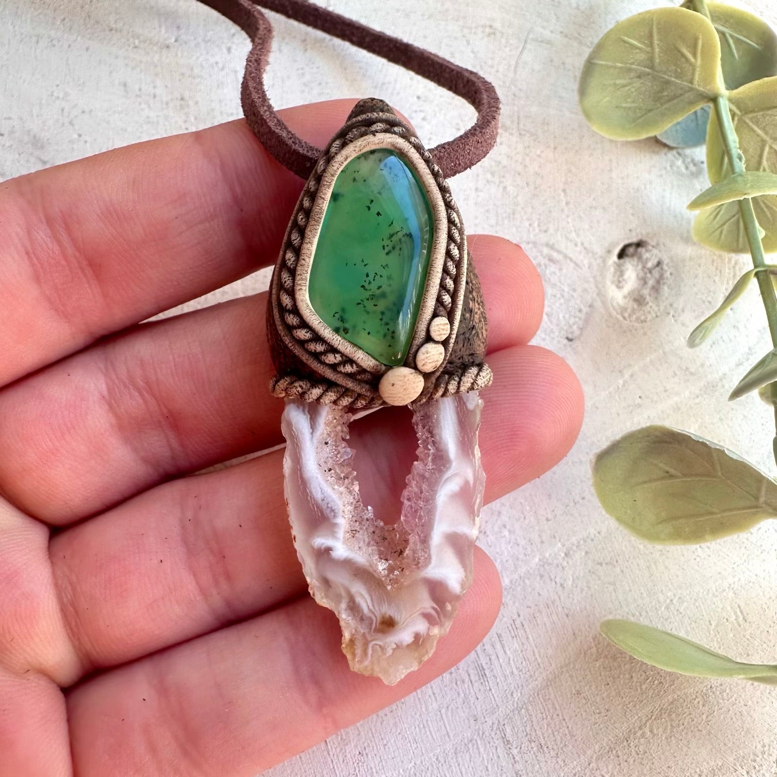 Metaphysical jewelry featuring grounding and heart healing crystals