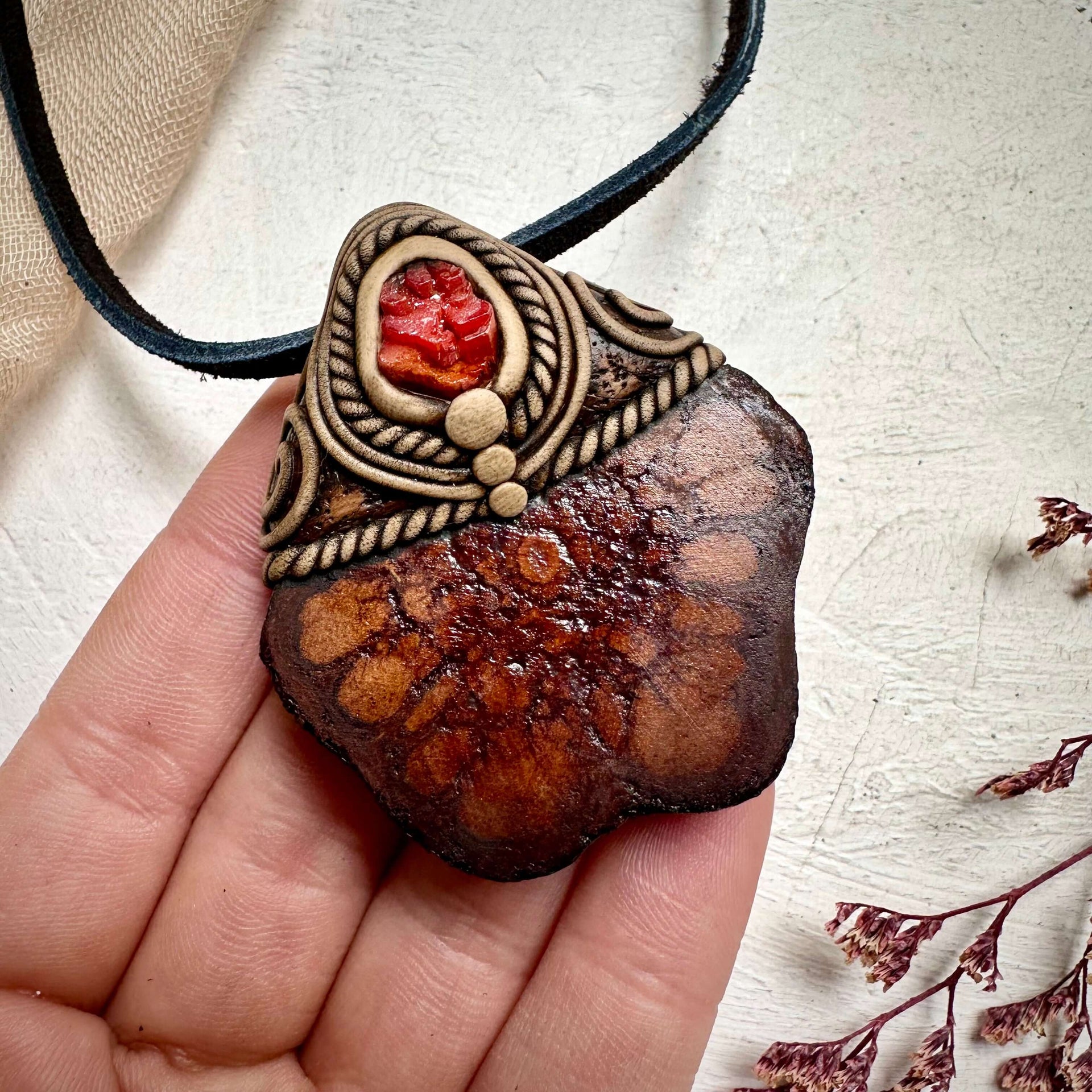 Ayahuasca and Vanadinite Necklace
