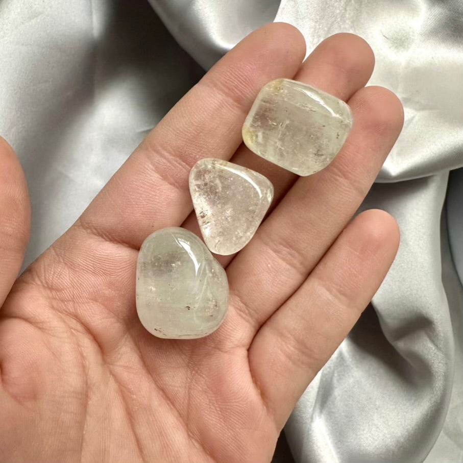 Natural Topaz Polished Stone - 3 pieces set - FairyGardenGlow