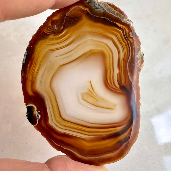 Translucent Agate slice polished gemstone