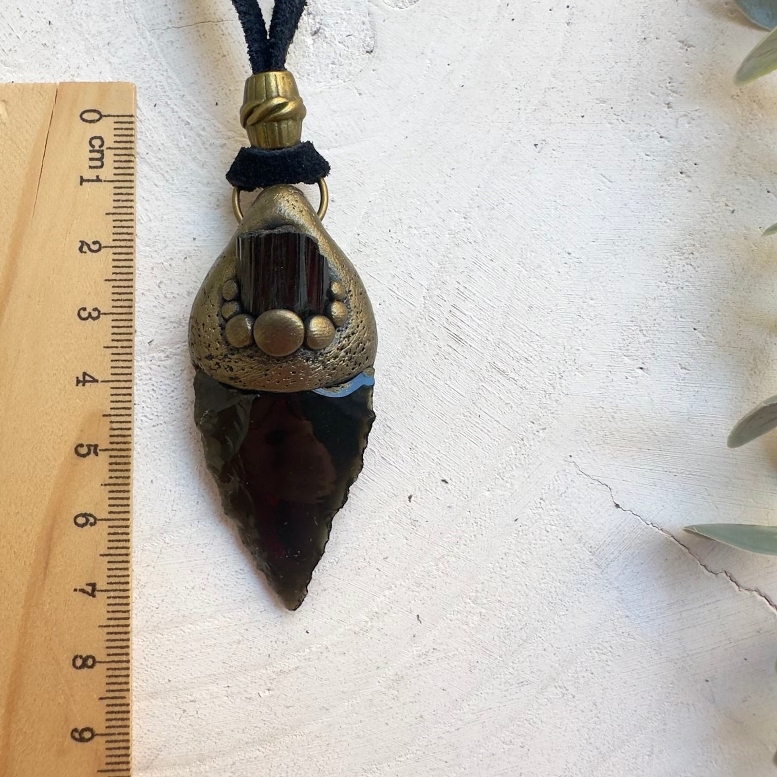 Spiritual protection necklace with Black Obsidian and Black Tourmaline stones