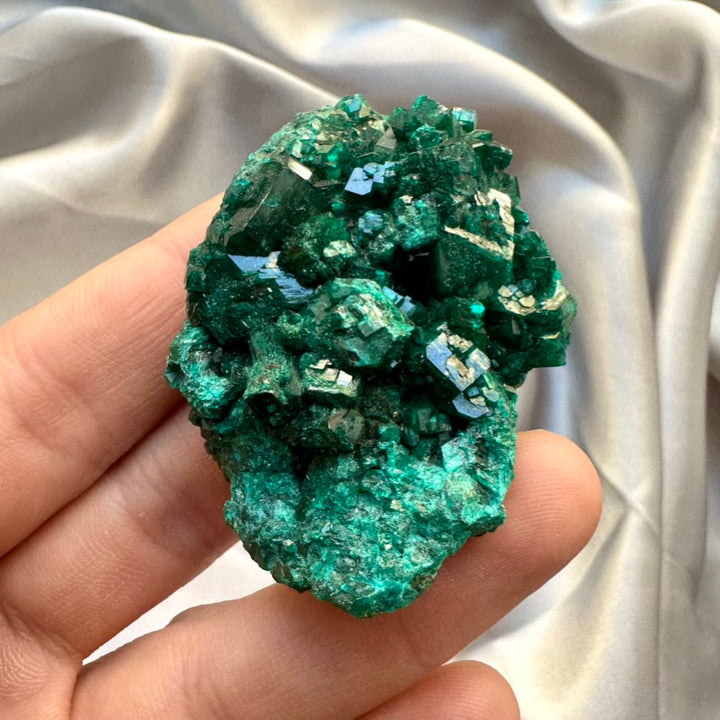 Dioptase Crystal- Unique / Dioptase Cluster, Raw Mineral Specimen - FairyGardenGlow