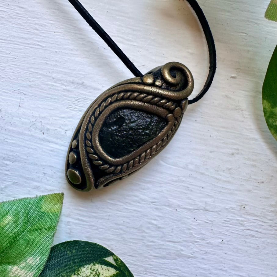 Moldavite Handmade Pendant Necklace - FairyGardenGlow