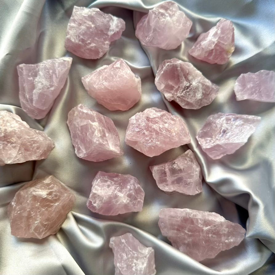 Lavender Quartz Raw Stone - 3 pieces set - FairyGardenGlow