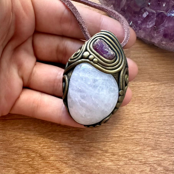 Rose Quartz and Ruby Necklace - FairyGardenGlow