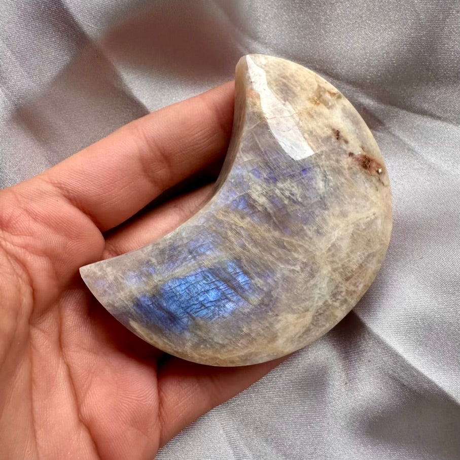 Moon Shaped Moonstone Crystal - Unique (02)