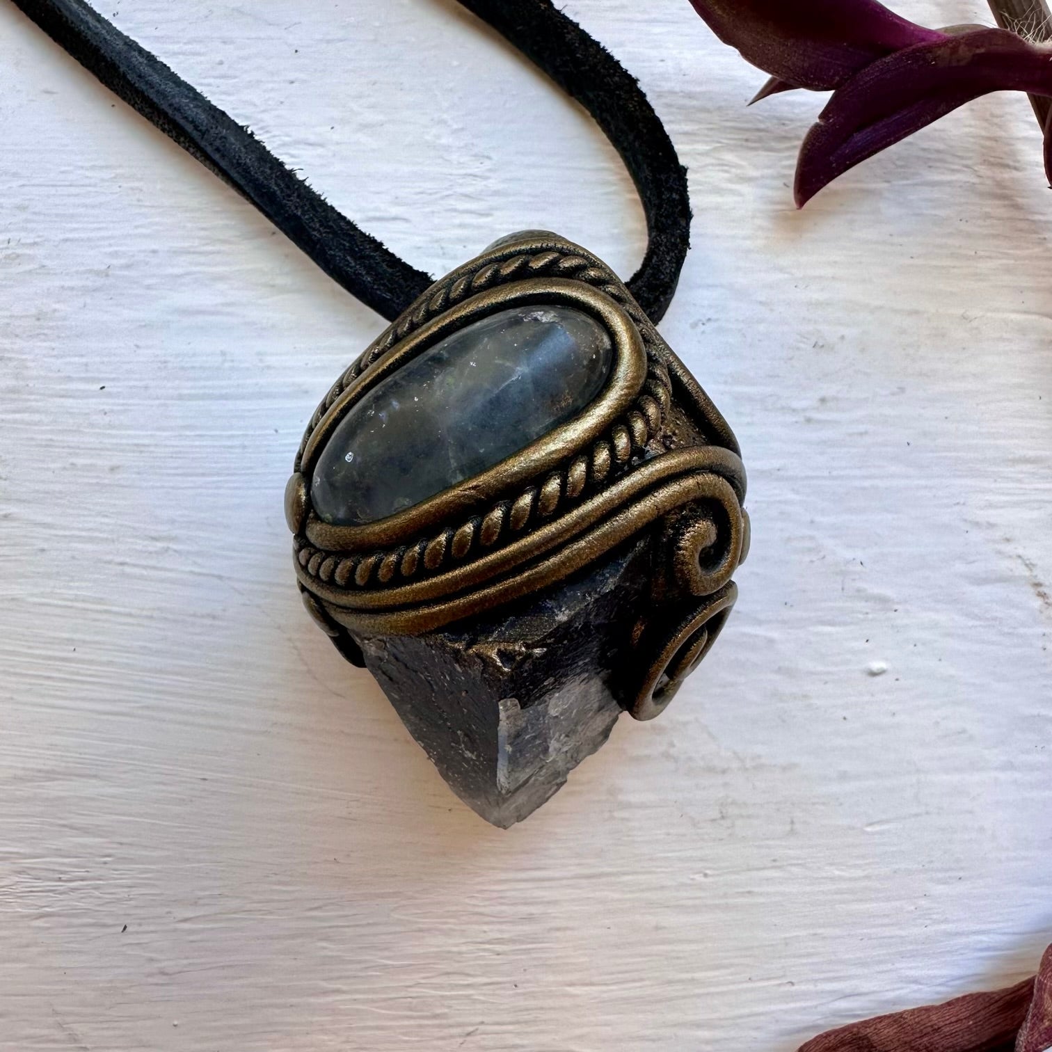 Blue Fluorite and Celestite Necklace - FairyGardenGlow