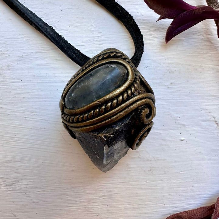 Blue Fluorite and Celestite Necklace - FairyGardenGlow