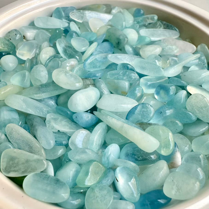 Small blue Aquamarine stones for peace and clarity