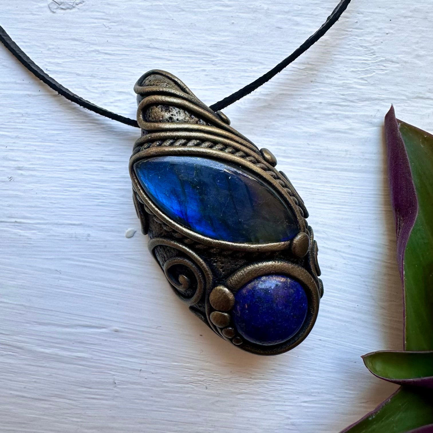 Labradorite and Lapis Lazuli Necklace
