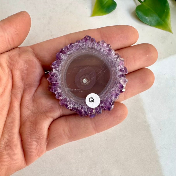 Amethyst Stalactite Slice, Amethyst Healing Crystals, Natural Amethyst Flower FairyGardenGlow