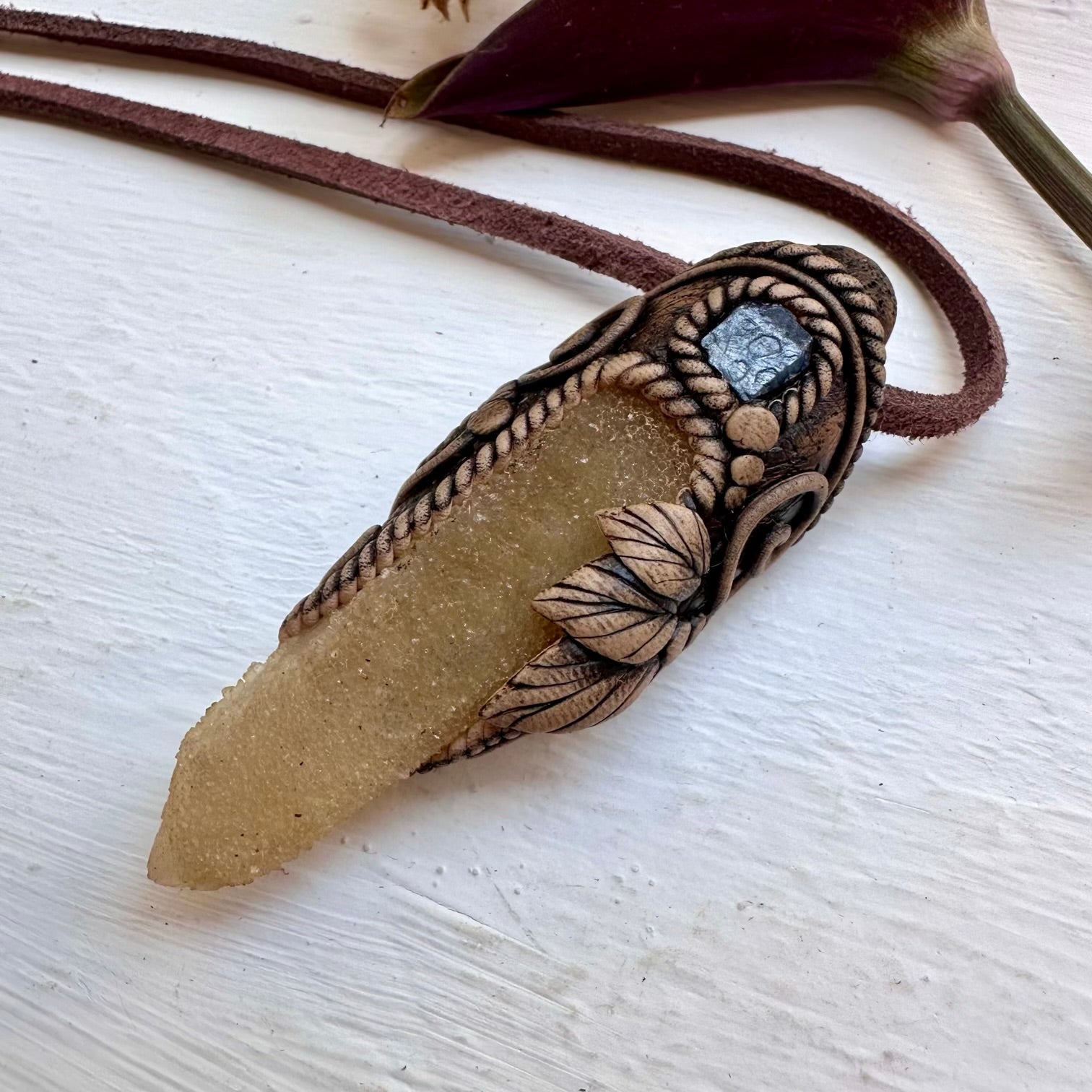 Spirit Quartz and Blue Sapphire Necklace - FairyGardenGlow