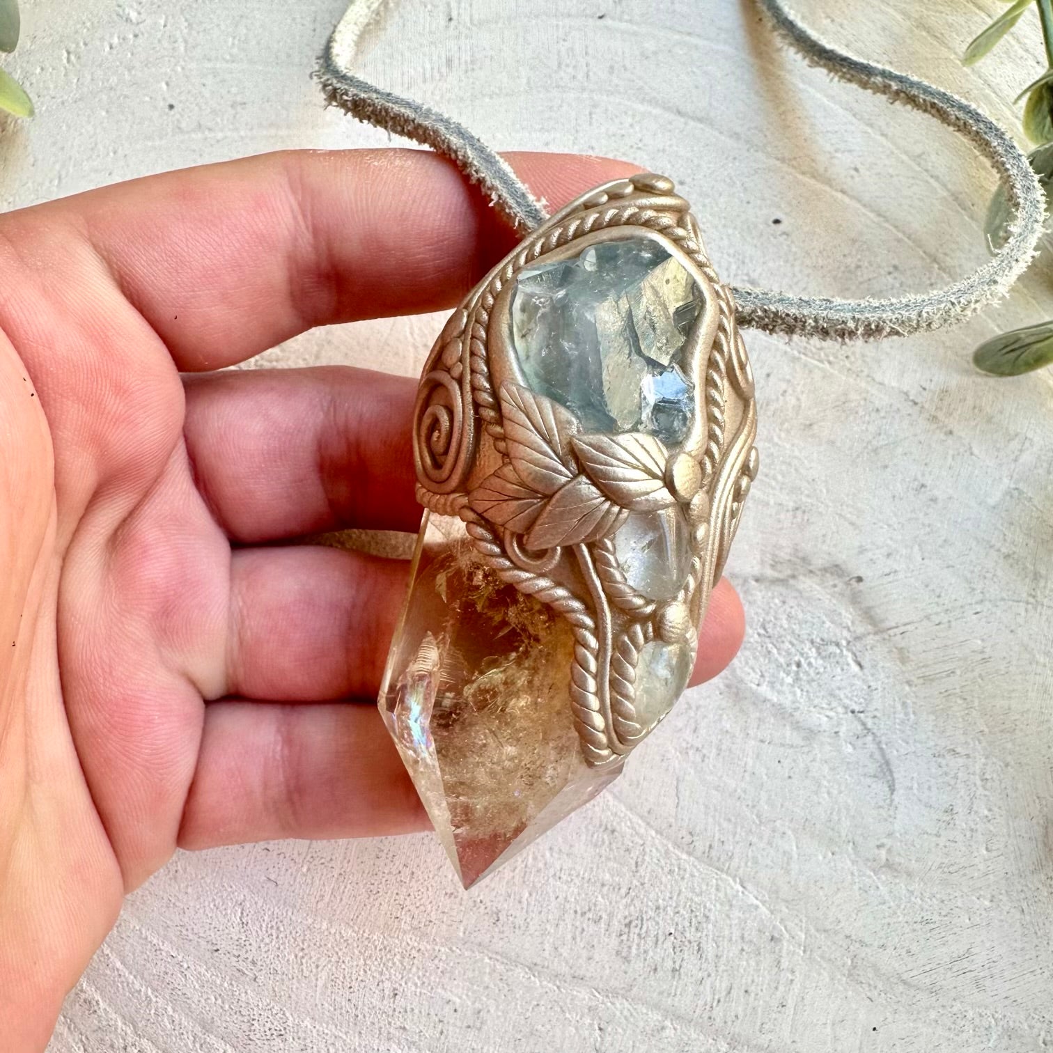Healing gemstone wand for calm communication and emotional healing
