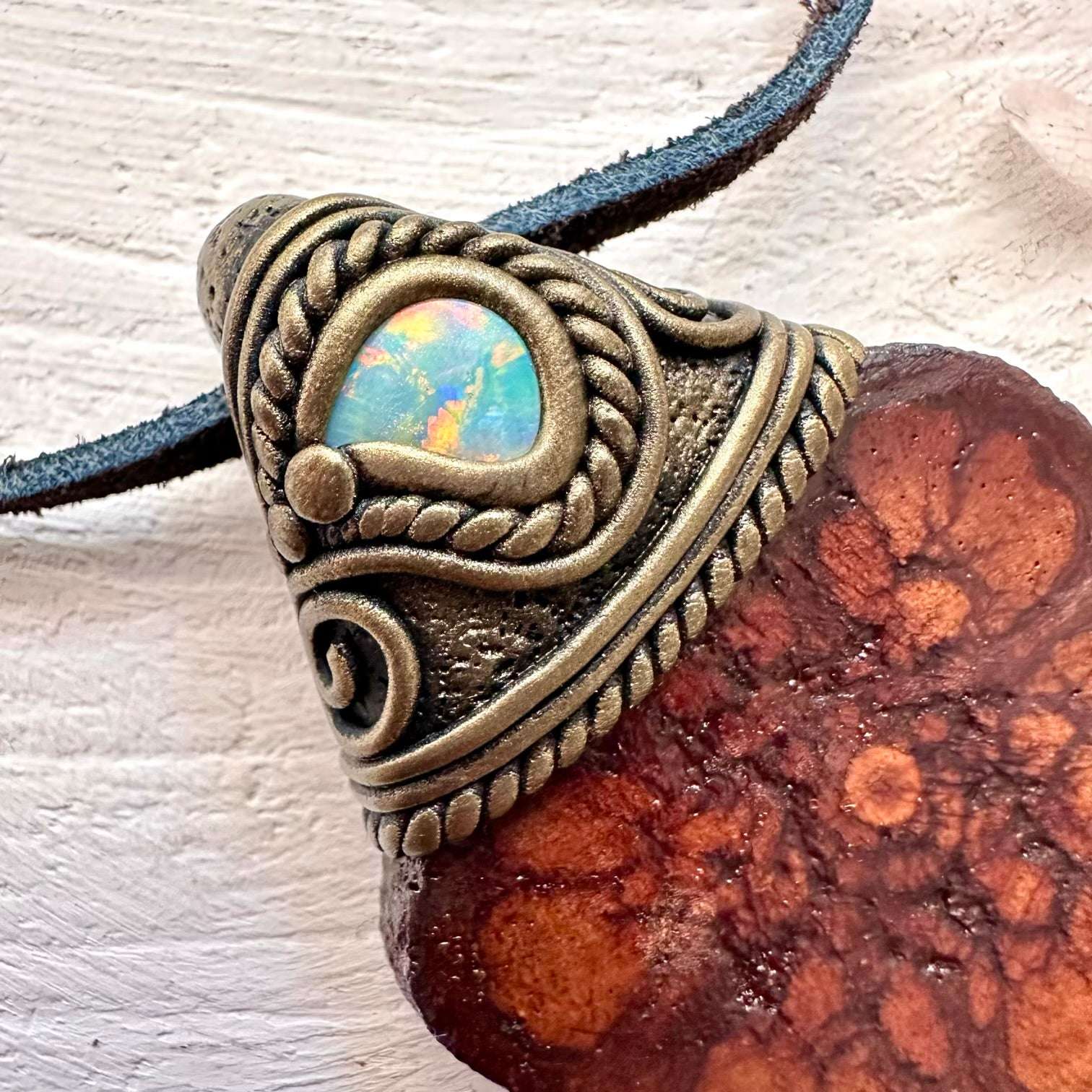 Ayahuasca and Australian Opal Necklace - FairyGardenGlow