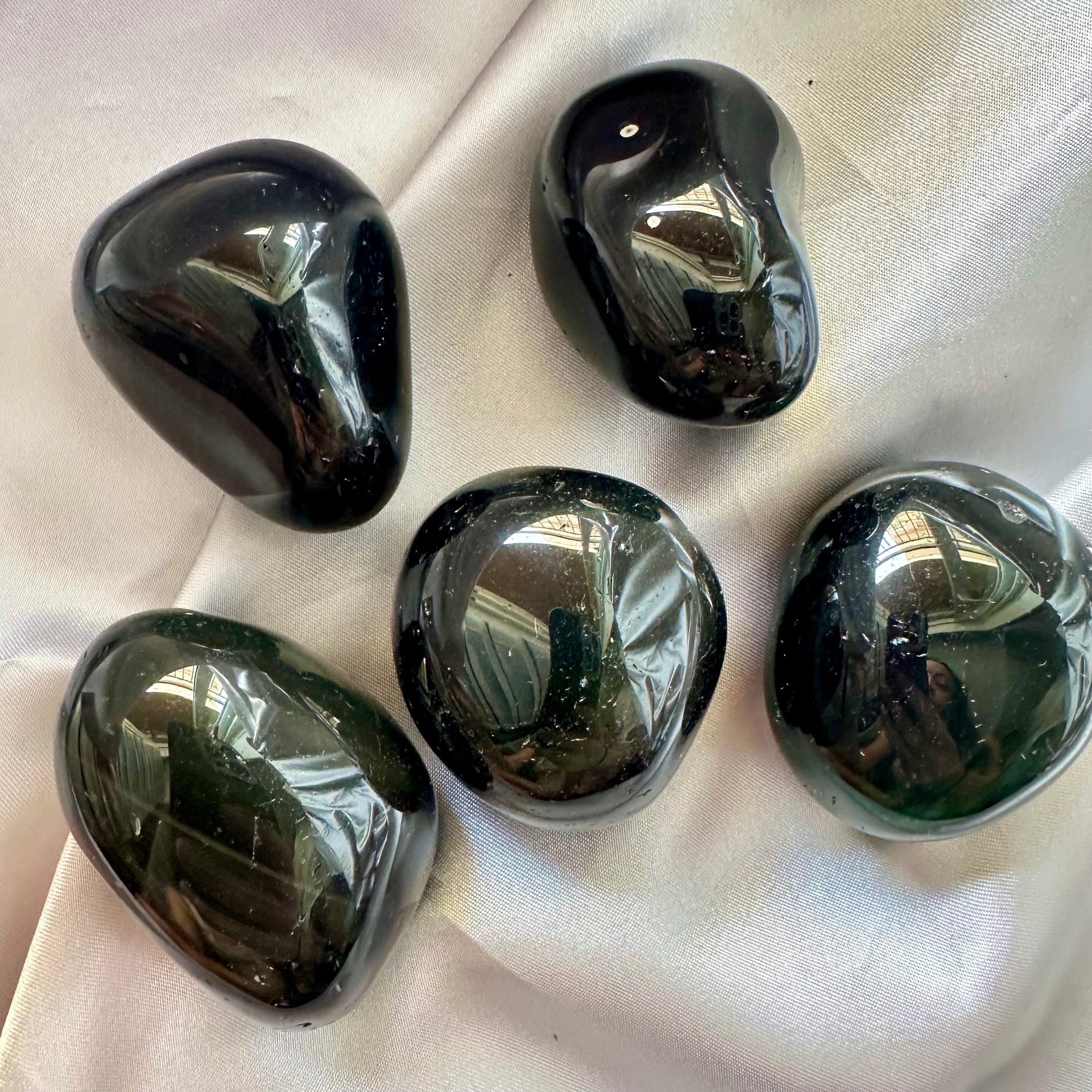 Rainbow Obsidian - 5 pieces set - FairyGardenGlow