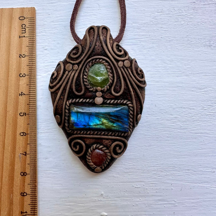 Labradorite Peridot and Sunstone Necklace - FairyGardenGlow
