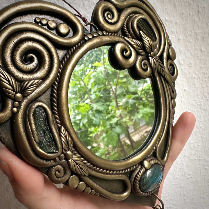 Crystal Mirror Wall Hanging - 21 cm - FairyGardenGlow