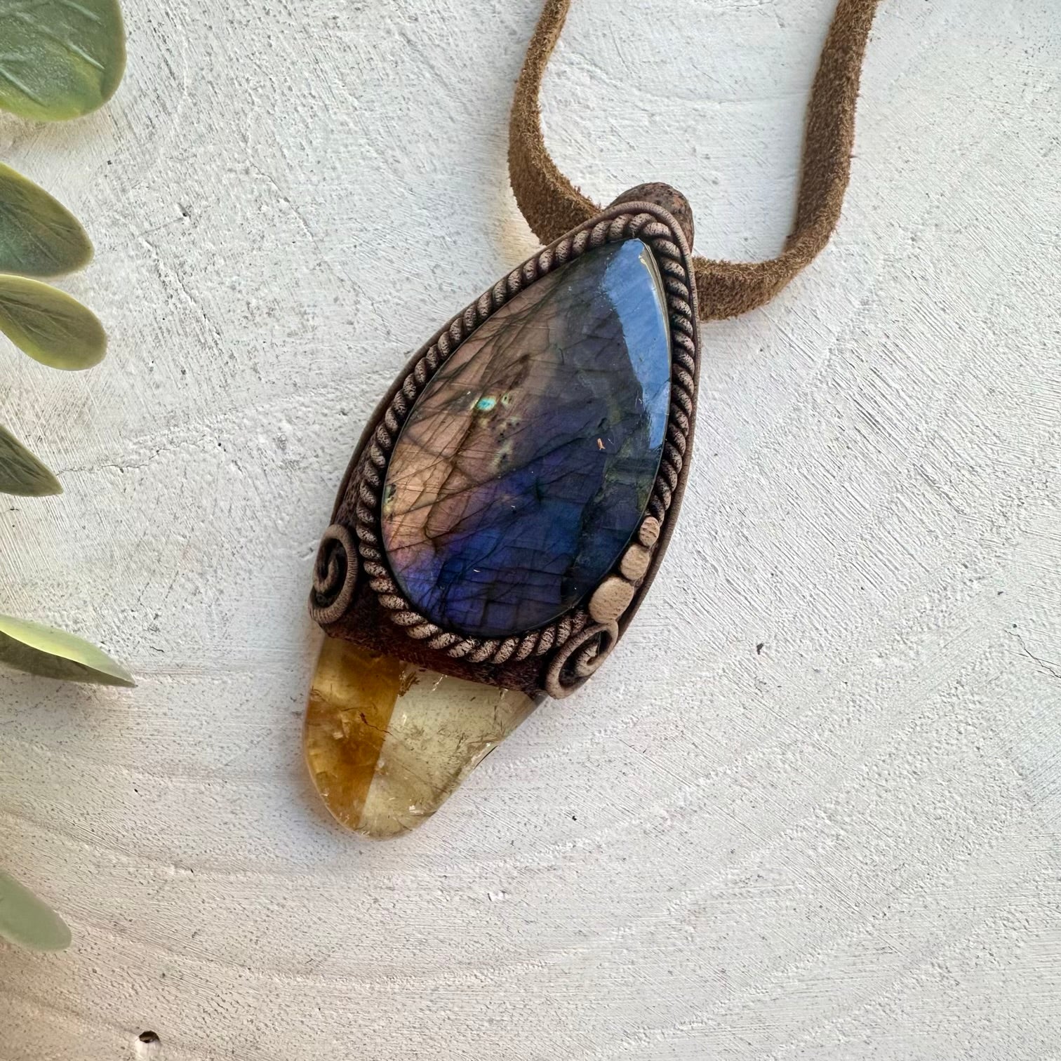 Healing crystal jewelry featuring Bi Color Citrine and Labradorite