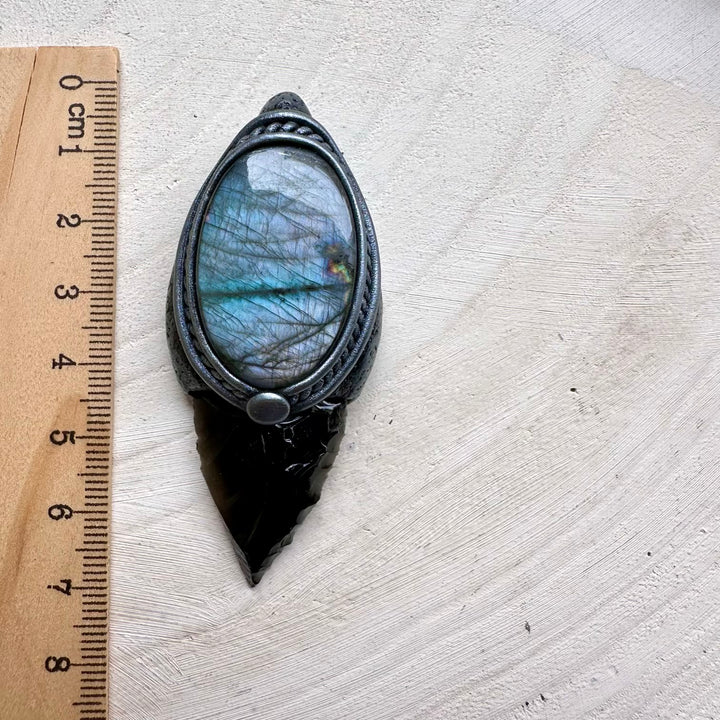 Crystal necklace for protection grounding and intuition