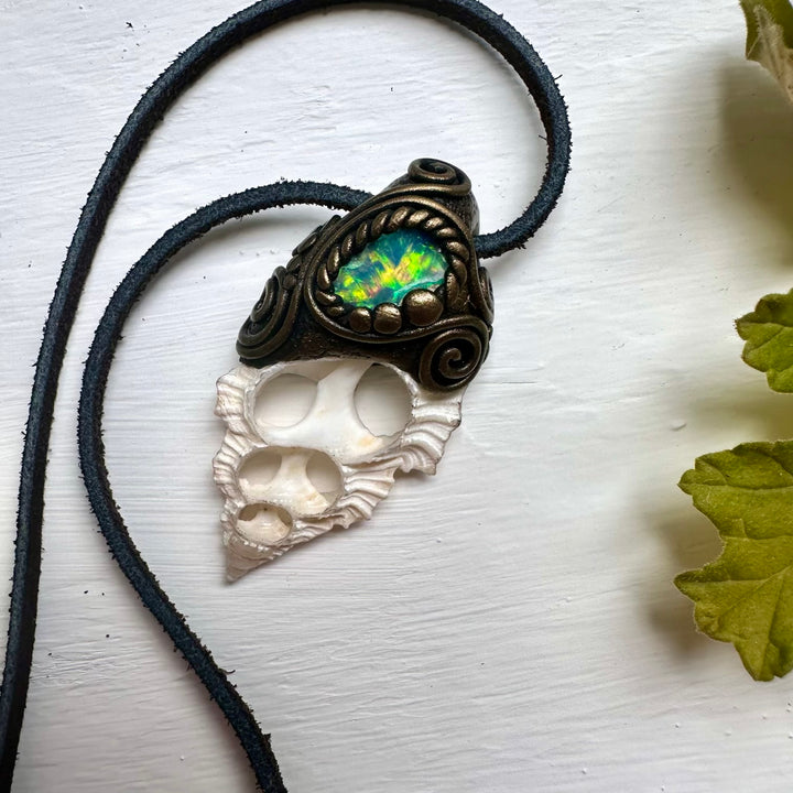 Seashell and Raw Opal Necklace - FairyGardenGlow