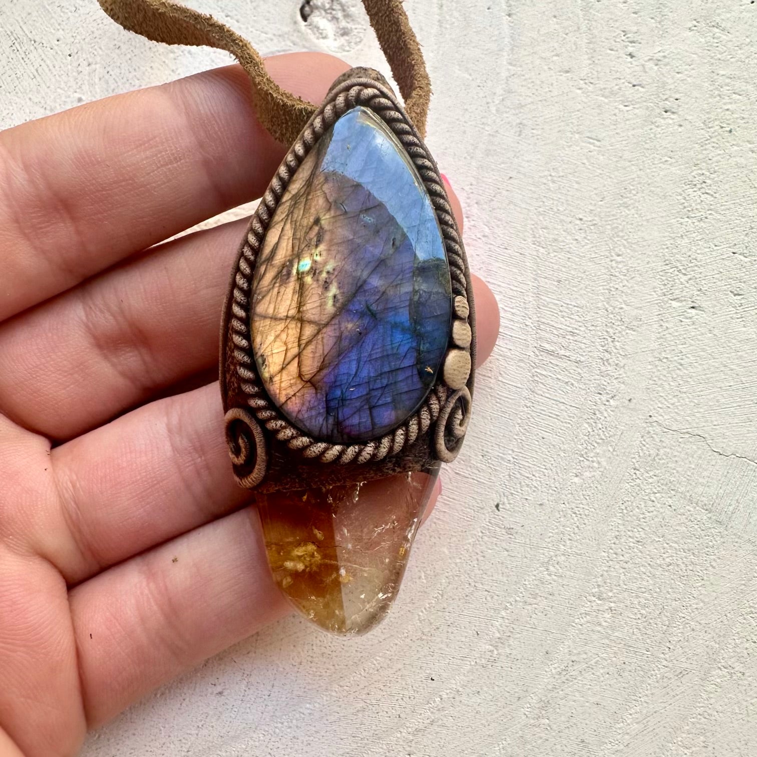 Spiritual crystal necklace for abundance and transformation