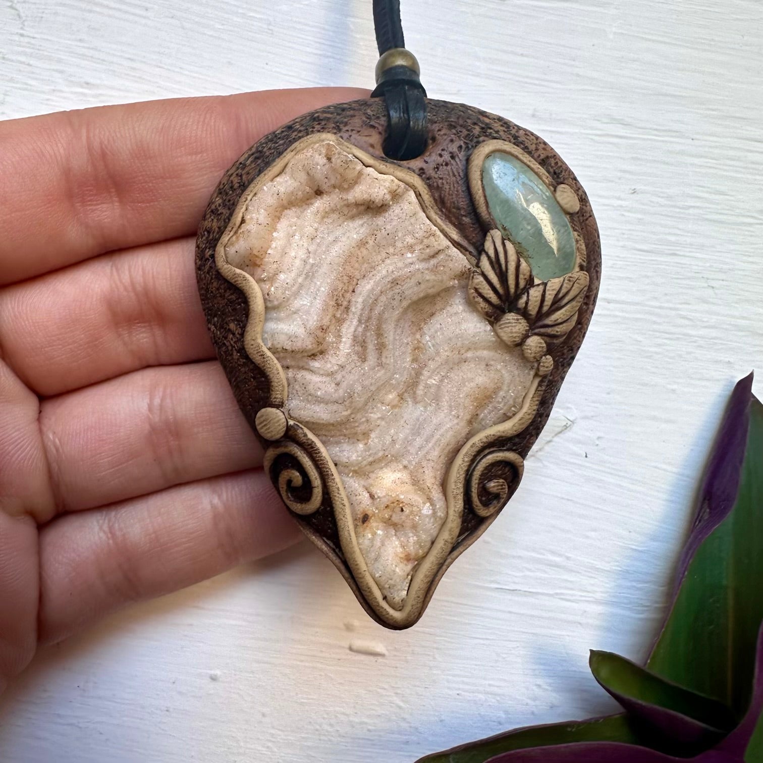 Chalcedony Rose and Aquamarine Necklace - FairyGardenGlow