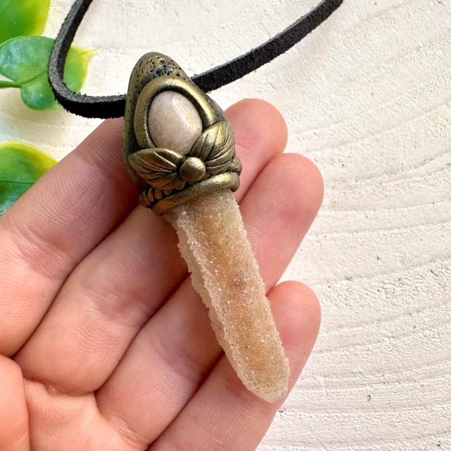 Fairy Quartz and Morganite Pendant Necklace