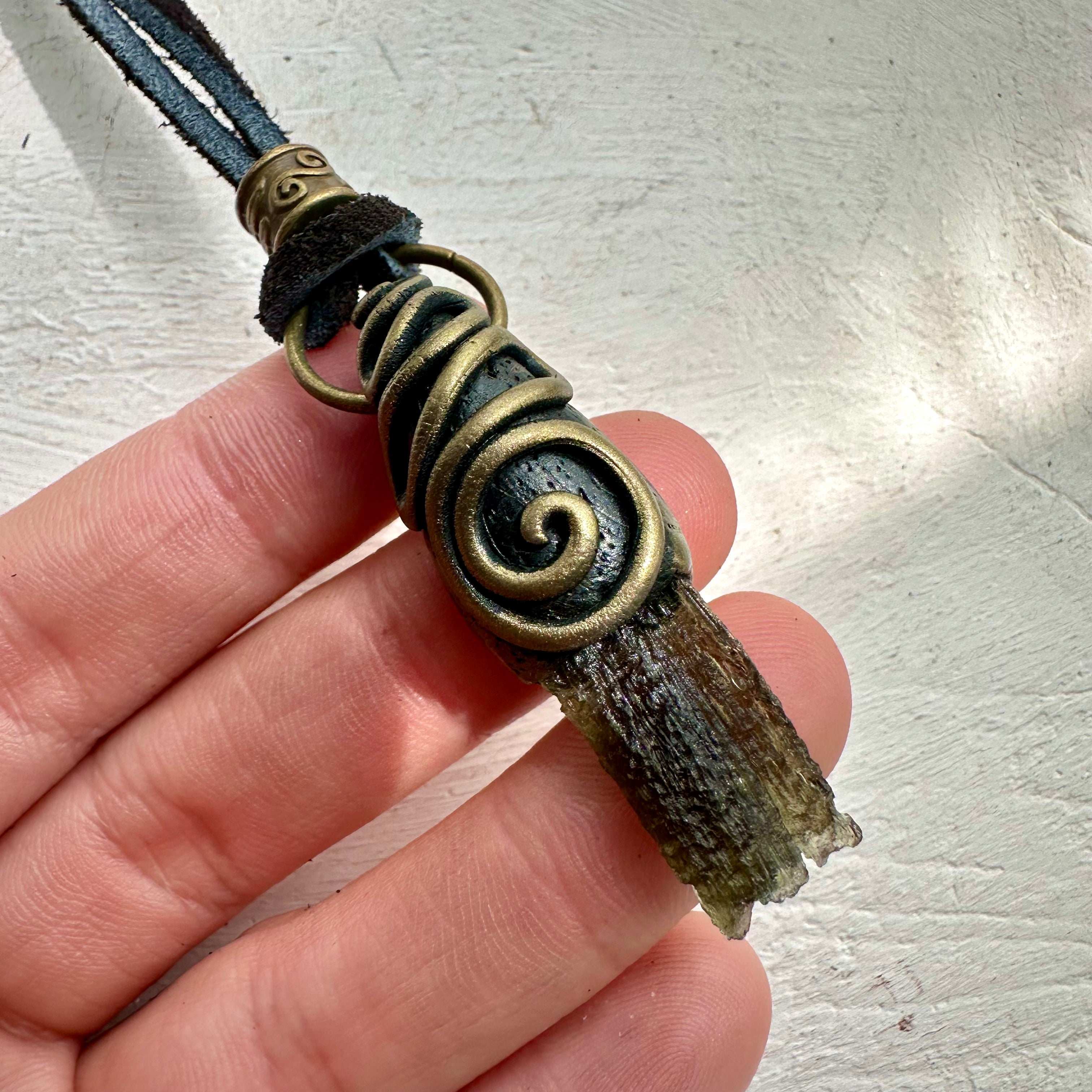 Raw Moldavite Necklace - FairyGardenGlow