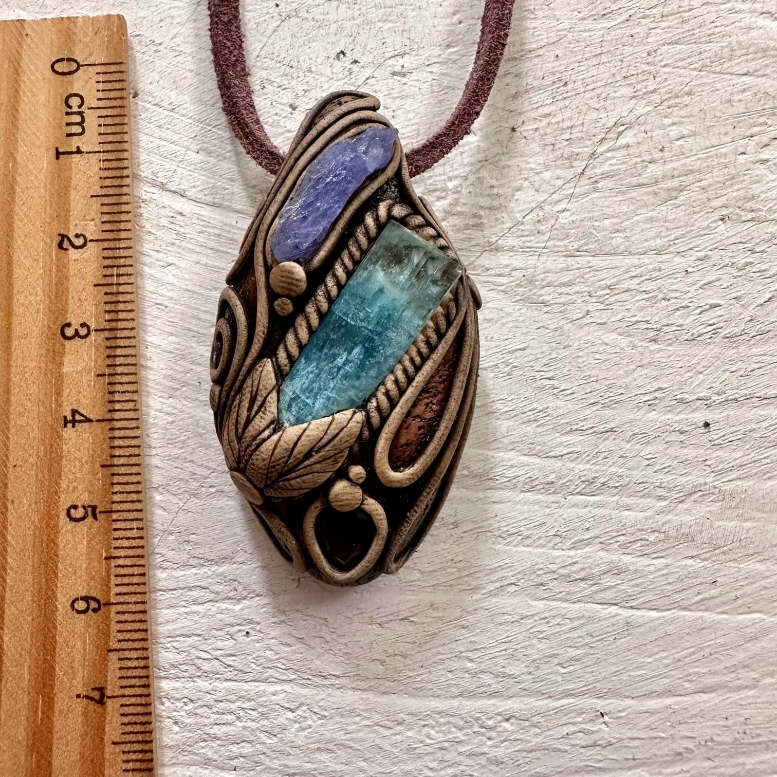 Aquamarine Tanzanite and Smoky Quartz Necklace - FairyGardenGlow