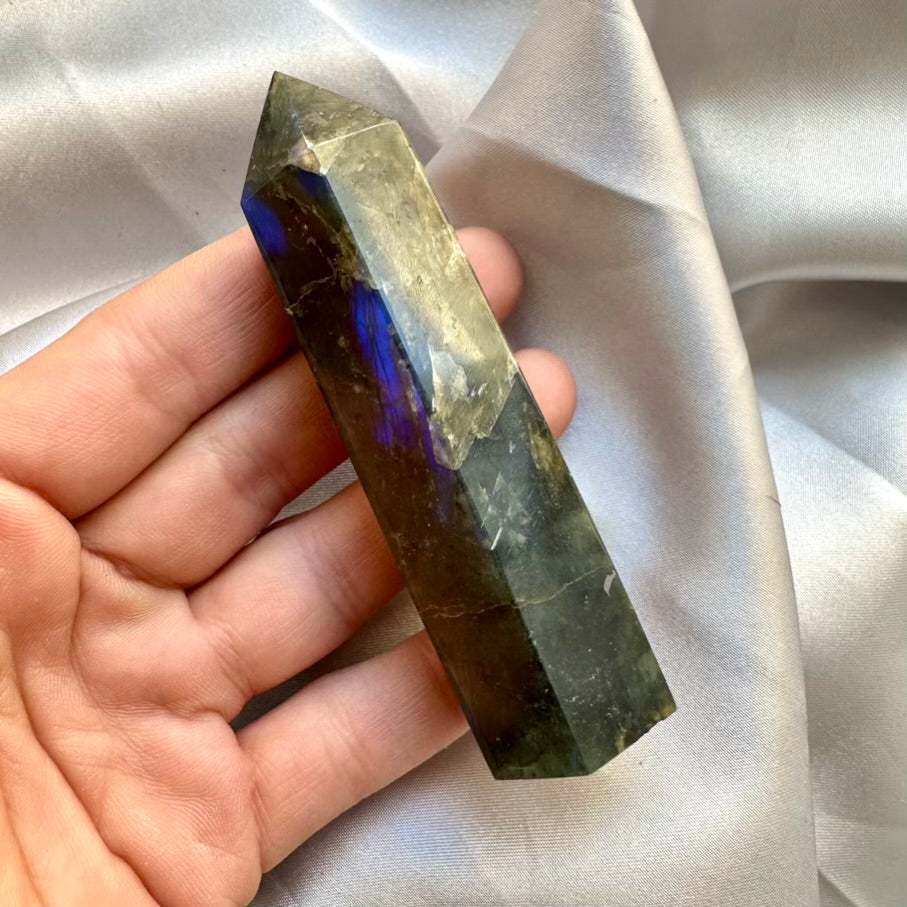 Labradorite Tower - Medium - FairyGardenGlow