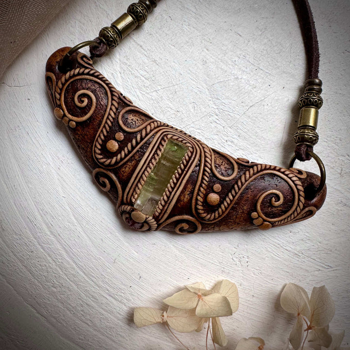 Bi Color Tourmaline and Spinel Statement Necklace - FairyGardenGlow