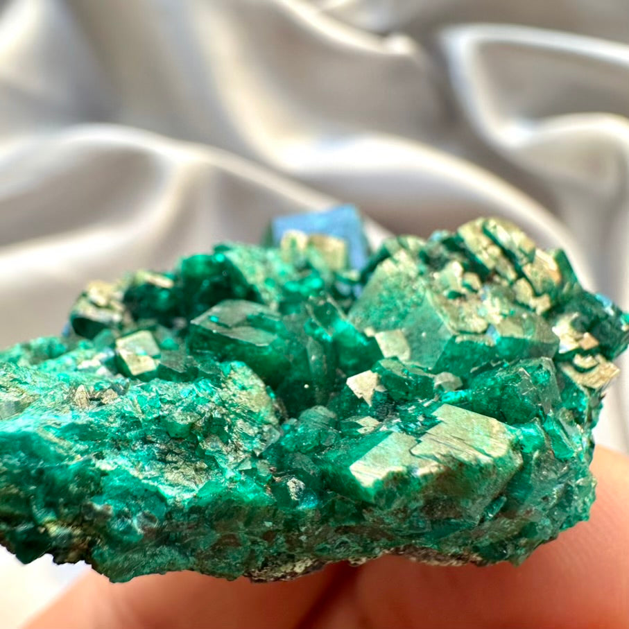 Dioptase Crystal- Unique / Dioptase Cluster, Raw Mineral Specimen - FairyGardenGlow