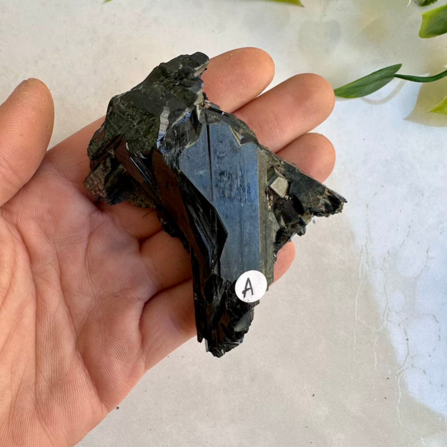 Raw Vivianite crystal – green mineral cluster for collection or decor A