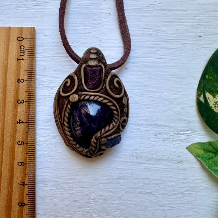Amethyst Ruby and Tanzanite Necklace - FairyGardenGlow