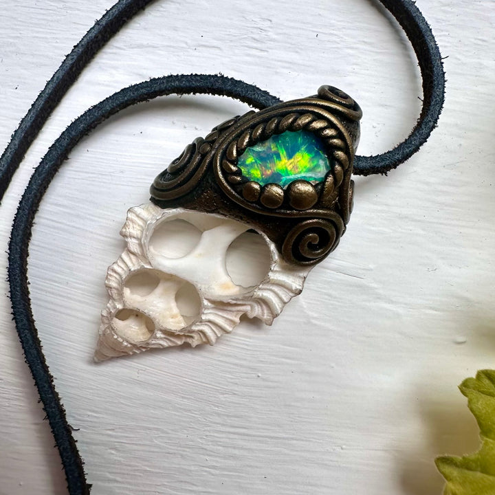 Seashell and Raw Opal Necklace - FairyGardenGlow