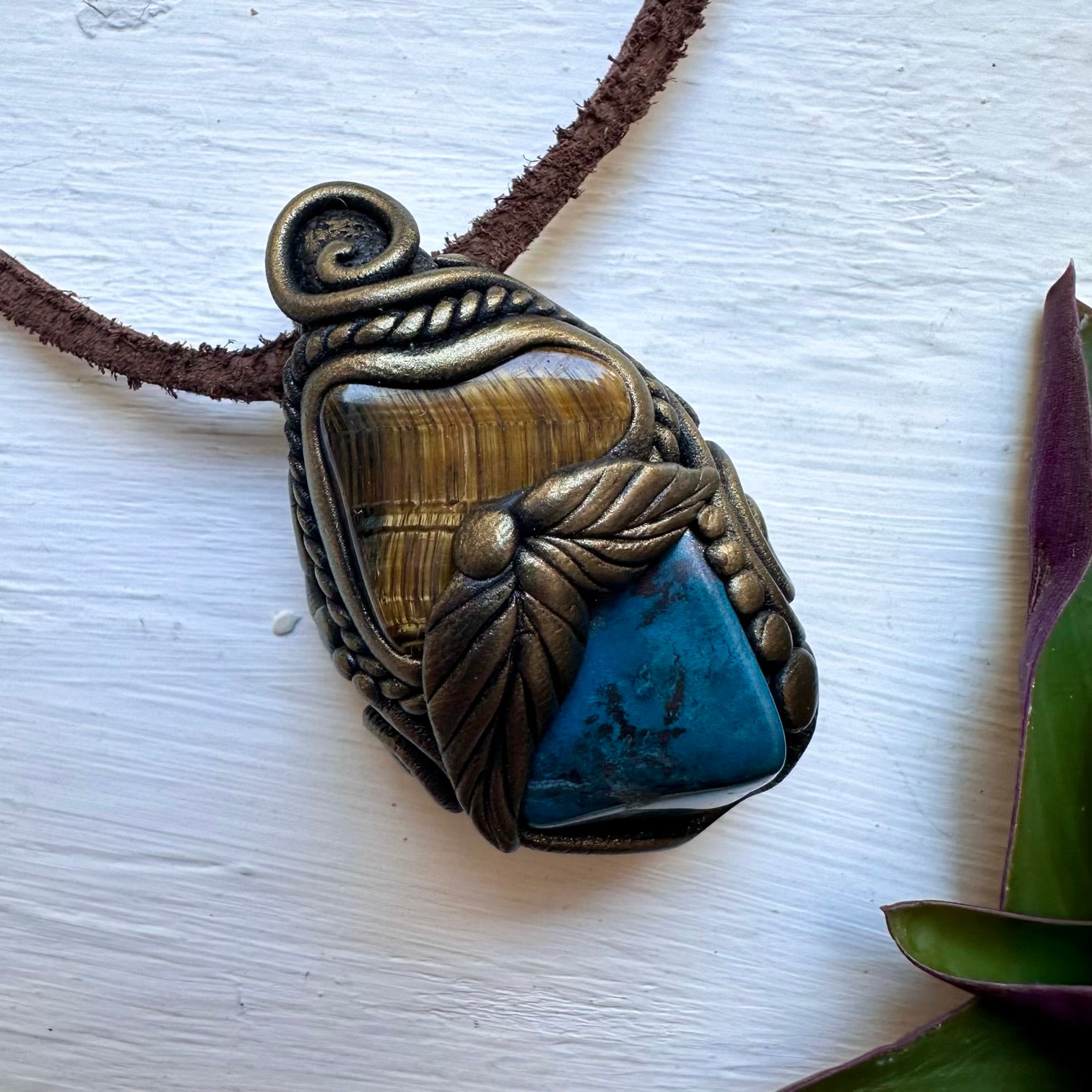 Shattuckite and Tigers Eye Necklace
