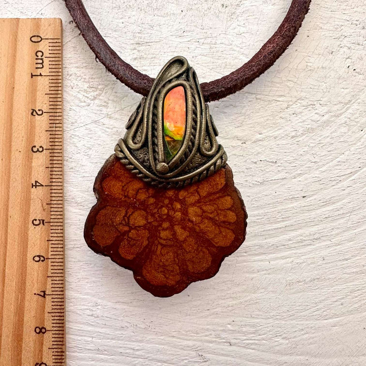 Ayahuasca and Ammolite Necklace - FairyGardenGlow