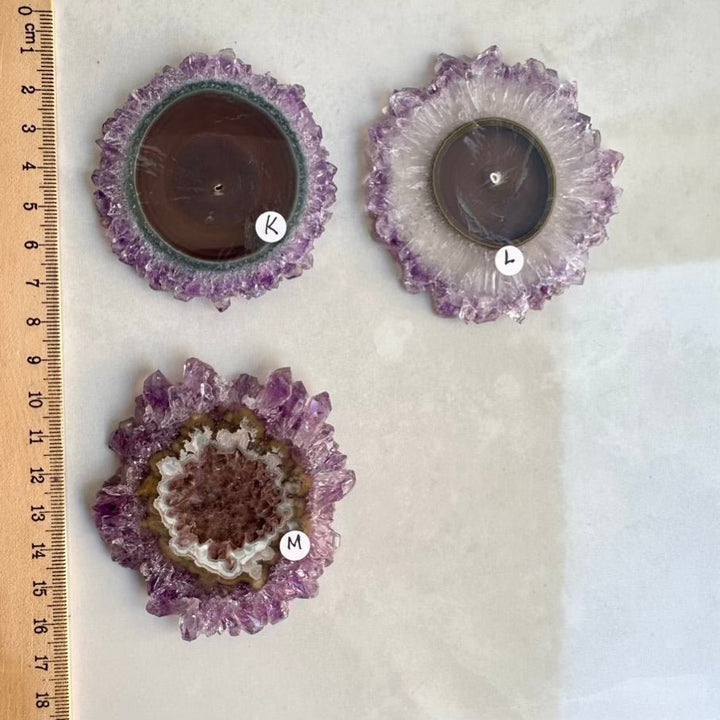 Amethyst Stalactite Slice, Large Amethyst Crystal, Natural Amethyst Stone - FairyGardenGlow